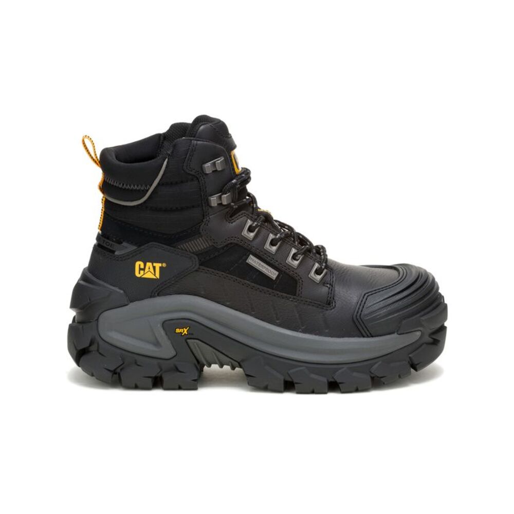 Caterpillar Mens Invader MAX Waterproof Composite Toe Black Boots (NWT)